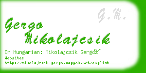 gergo mikolajcsik business card